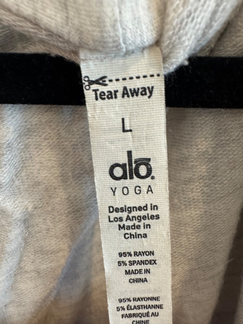Alo Yoga Light Grey Hoodie Sweater Large - Picture 4 of 4